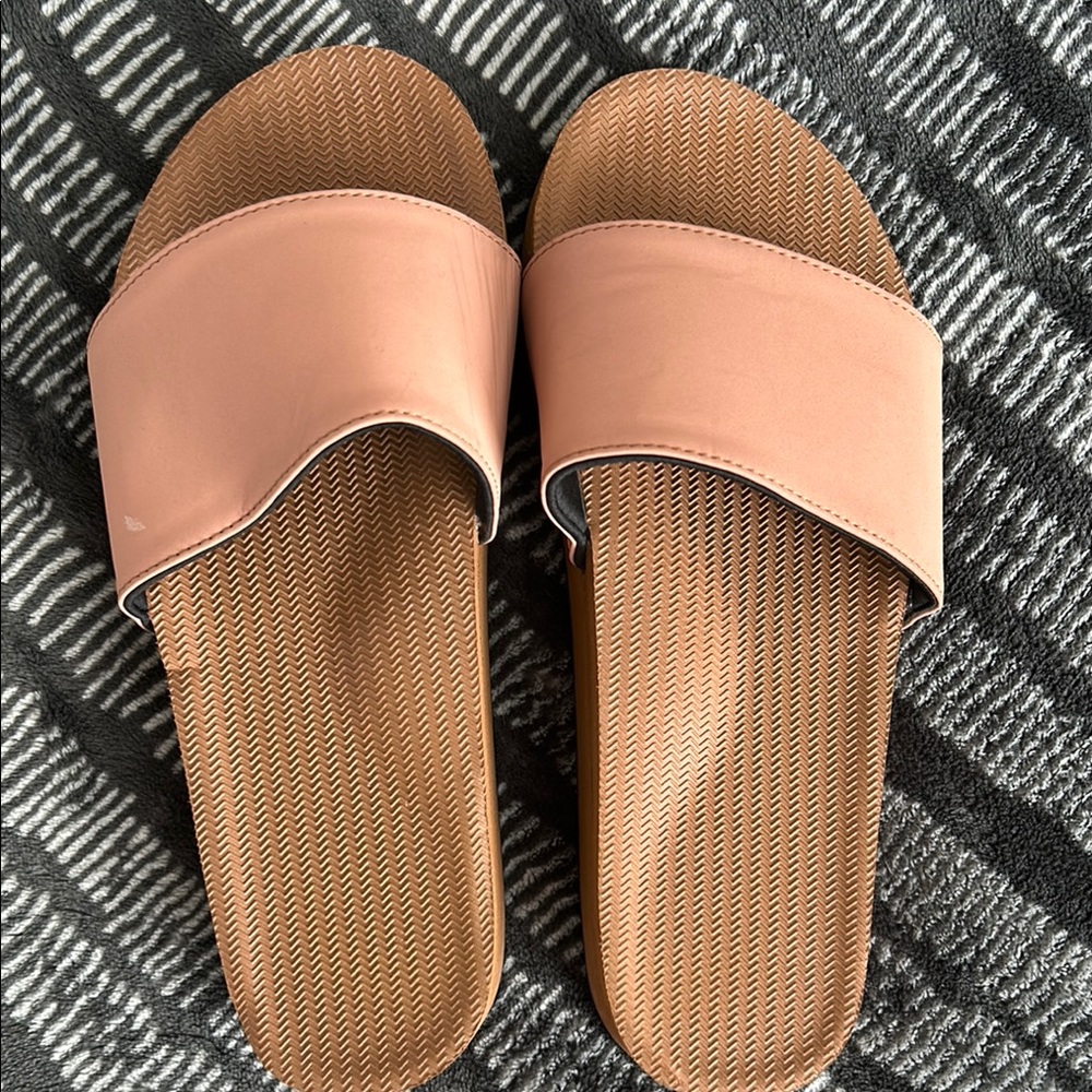 Indosole women's Tan Slide Sandals